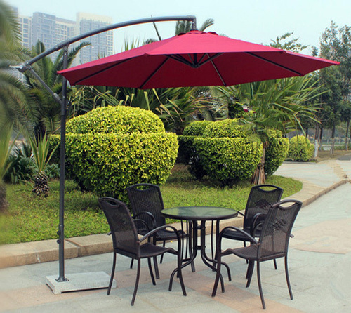 昆明庭院香蕉伞安装定制 餐厅首选休闲桌椅